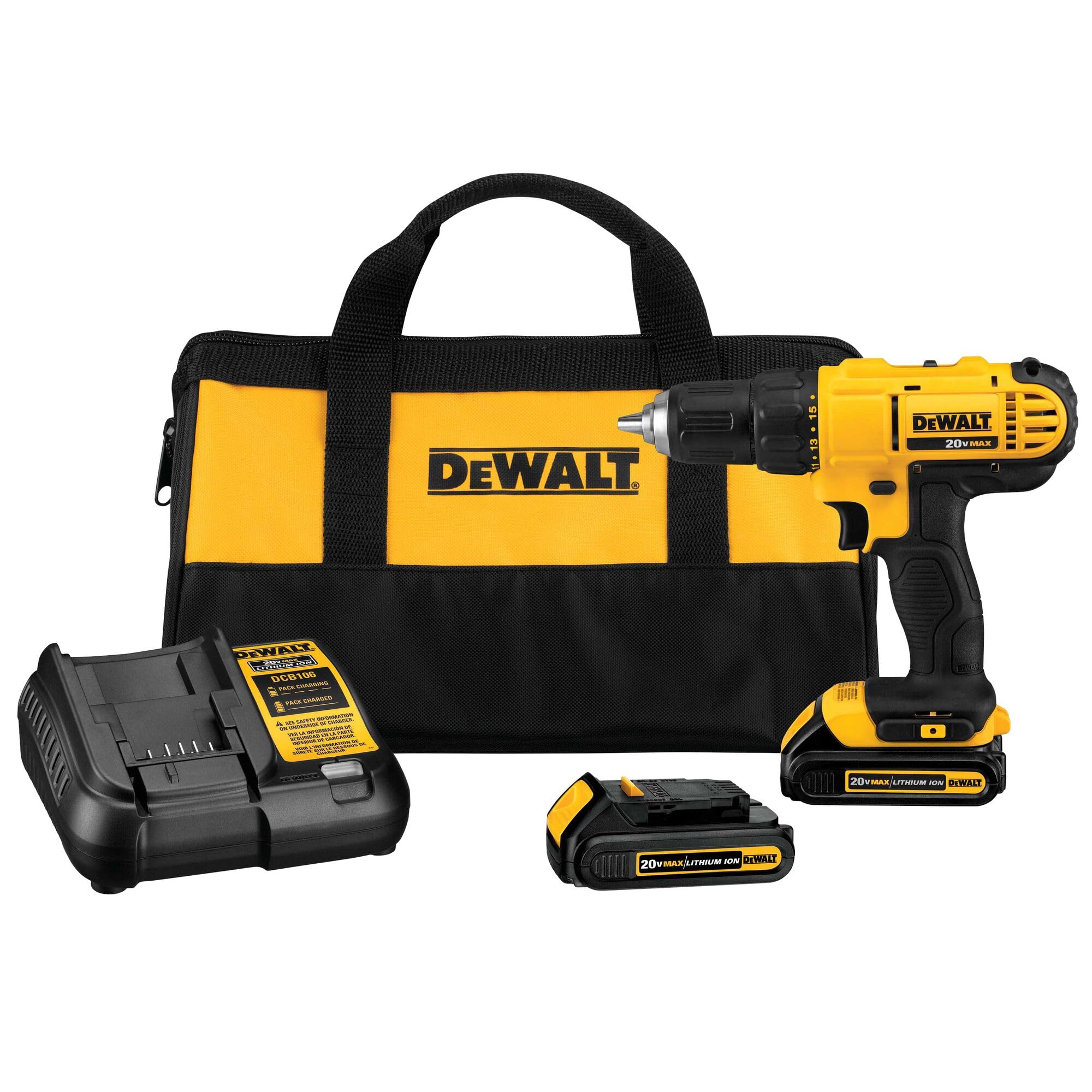 DEWALT 20V Max Cordless Drill Driver Set (DCD771C2)